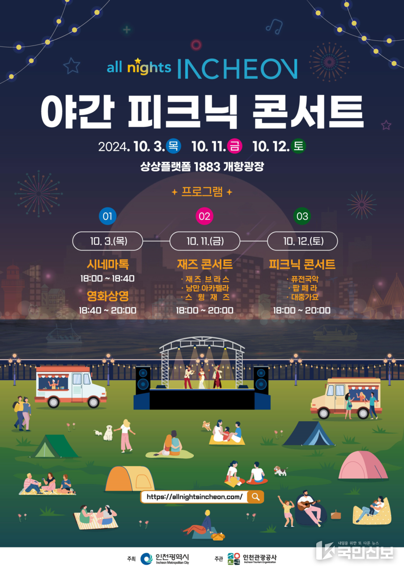 2024 all nights INCHEON 야간 피크닉 콘서트’ 포스터.