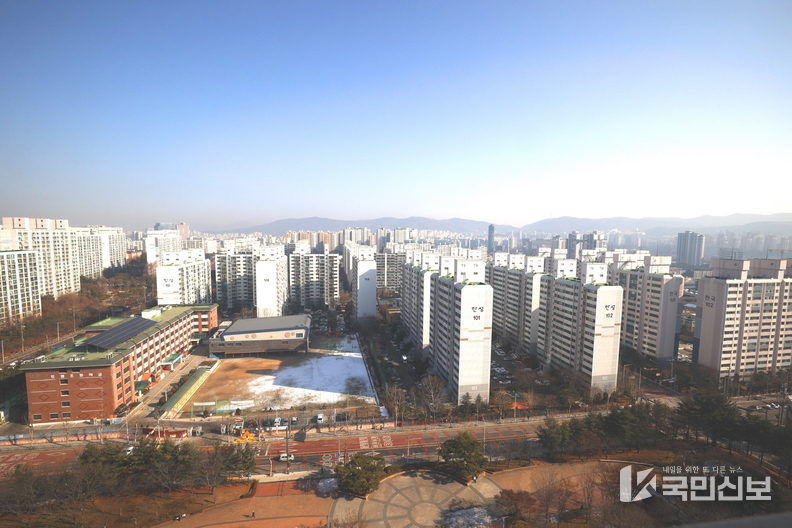  수지 한성 아파트 전경.
