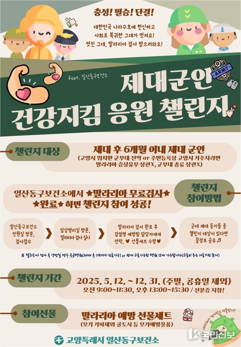 <strong> 고양시 일산동구보건소, 군부대에 기피제 등 방역물품 지원.</strong>